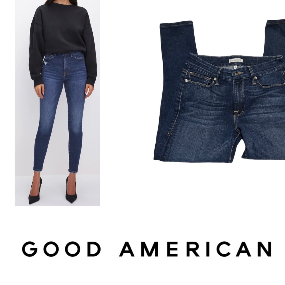 Good American Dark Wash Jeans Representing Body Positivity Size 4/27